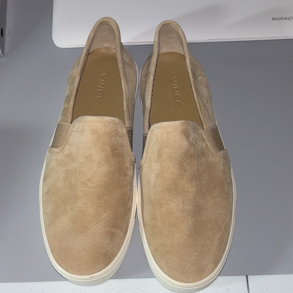 Vince Women's Tan Suede Slip-On Loafers